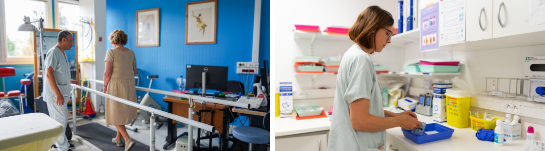 réeducation d'un patient dans l'hôpital de jour