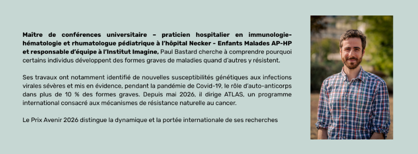 Portrait du gagnant du Prix Avenir Fondation 2026