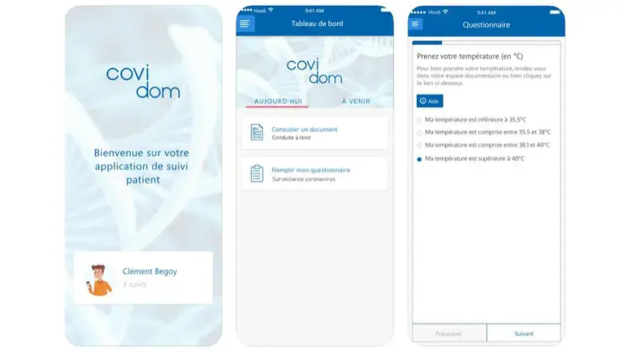Application Covidom : Suivi à domicile des patients COVID-19 