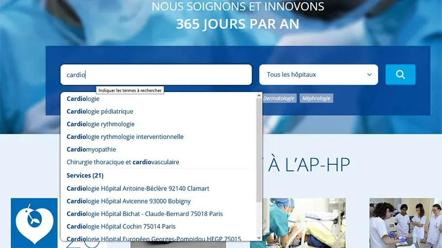 Nouveau moteur de recherche sur aphp.fr
