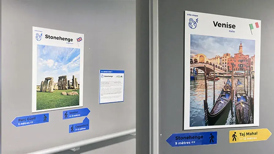 parcours de marche intérieur pour les patients en soins médicaux et de réadaptation gériatrique