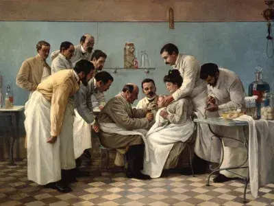 Georges Chicotot, Le Tubage, 1904 , H. 133,50 cm x l. 185,70 cm, huile sur toile, Musée de l’Assistance publique – Hôpitaux de Paris, inv. AP 1497