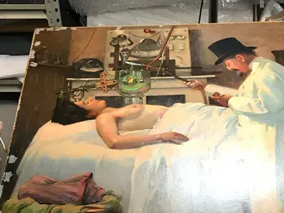 Restauration peinture, Annika Roy
