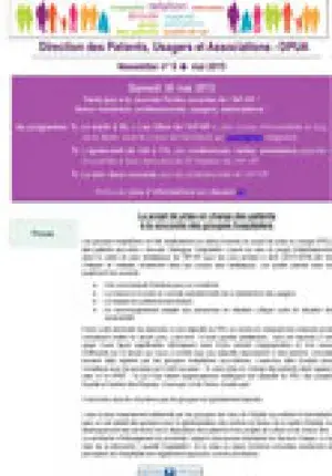 Newsletter de la Direction des Patients, Usagers et Associations n° 8 ...