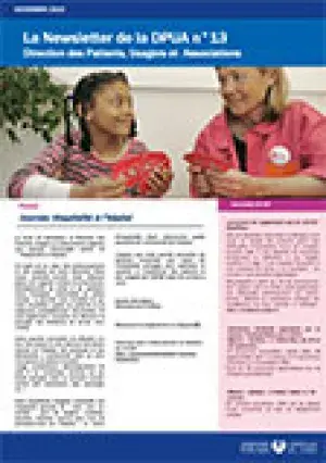 Newsletter de la Direction des Patients, Usagers et Associations, n°13, novembre 2015 