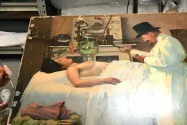 Restauration peinture, Annika Roy